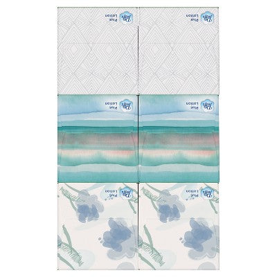 Puffs Plus Lotion Facial Tissue - Exclusive Designs - 6pk/72ct