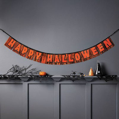 6' Happy Halloween with Tinsel Party Word Banner - Hyde and EEK! Boutique
