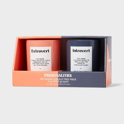 2pk 4oz Glass Introvert and Extrovert Jar Candle Gift Set - Room Essentials