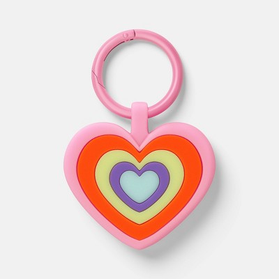 AirTag Holder - heyday Heart Red: Silicone Case with Carabiner