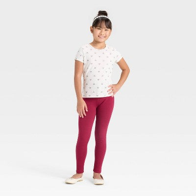 Girls' Cozy Leggings - Cat & Jack Red S