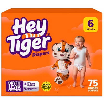 Hey Tiger Disposable Diapers - Size 6 - 75ct