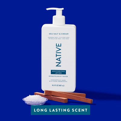 Native Body Lotion Pump - Sea Salt & Cedar - 16.5 fl oz