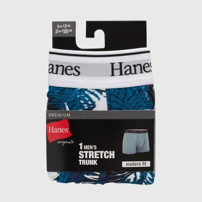Hanes Originals Premium Men's Trunks - Blue L