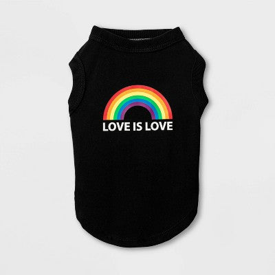 Love is Love Pride Dog and Cat Tank Shirt - XXS/S - Black - Boots & Barkley