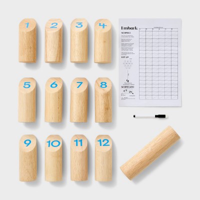 Molki Rubberwood Numbered Peg Game Target Toss - Embark: Fun Outdoor Game for Kids 6+