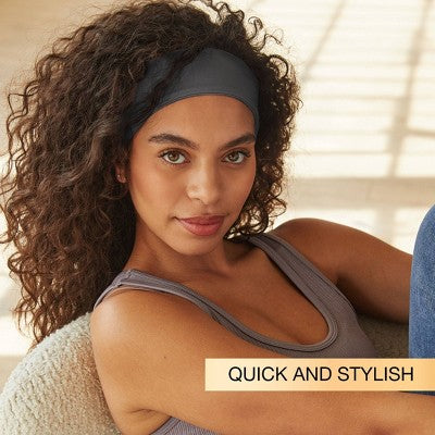 scunci No Damage Total Comfort Extra Wide Headbands - Gray/Black - 2pcs