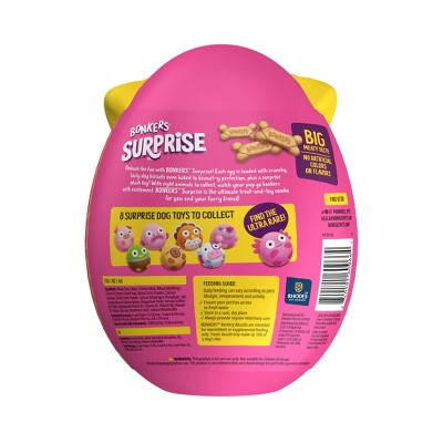 BONKERS Surprise Blind Box Plush Toy with Chicken Biscuit Treats for Dogs - 3.5 oz
