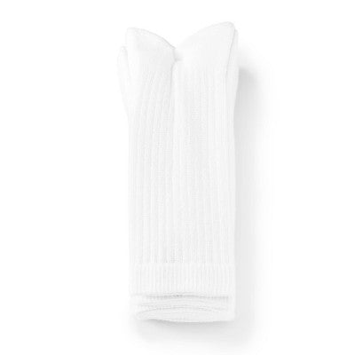 Men's Crew Socks 5pk - Dealworthy White 6-12