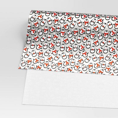 30" 25 sq ft Christmas Roll Wrap Penguins on Silver - Wondershop (LOCAL PICKUP ONLY)