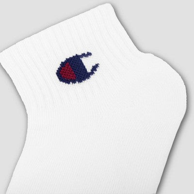 Champion Boys' 5pk Ankle Socks - White L