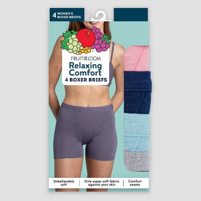 Fruit of the Loom Women's 4pk Relaxing Comfort Boxer Brief Underwear- Colors May Vary 8