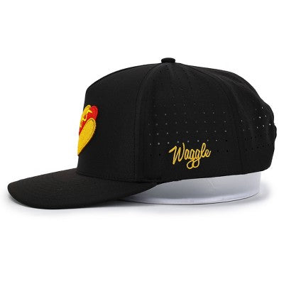Waggle Adult Polyester Glizzy Baseball Hat - Black