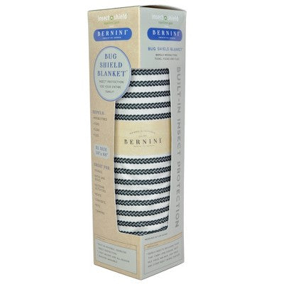 BERNINI Outdoor Bug Shield Blanket: Machine Washable, Striped Polyester, Ideal for Camping & Beach