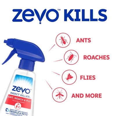 Zevo Ant Roach and Fly Multi-Insect Trigger Spray - 12 fl oz: Indoor Outdoor Use, Liquid Formula, Pump Spray