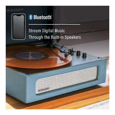 Crosley Voyager Bluetooth Vinyl Record Player - Washed Blue