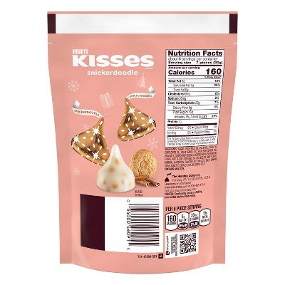 HERSHEY'S KISSES Christmas Candy Chocolate Snickerdoodle Cookies Stand Up Pouch - 6.5oz