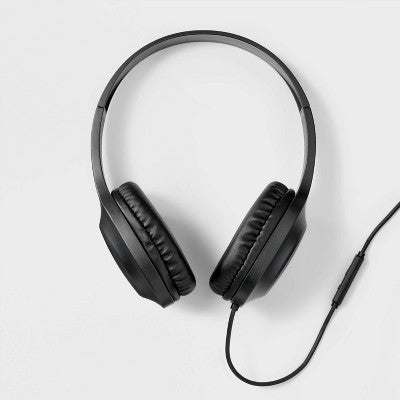 Wired On-Ear Headphones With Microphone - heyday Black