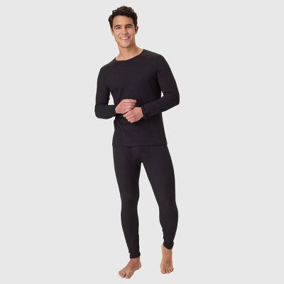 Hanes Men's Thermal Waffle Knit Pants - Black L