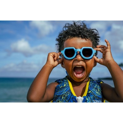 Speedo Kids' Sunny Vibes Swim Goggles - Blue: Flexible Construction, Anti-Fog Lens