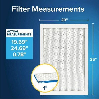 Filtrete 2pk 1900 Ultimate Allergens, Bacteria and Virus 20X25: MERV 13 Electrostatic Furnace & AC Filter 20x25x1 (LOCAL PICKUP ONLY)