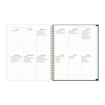 Blue Sky July 2024 - June 2025 8.5"x11" Weekly/Monthly Wirebound Planner Frosted PP Emery: Academic Agenda for Adults