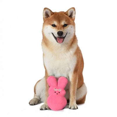 Peeps Dress-up Bunny Squeaker Dog Plush Toy