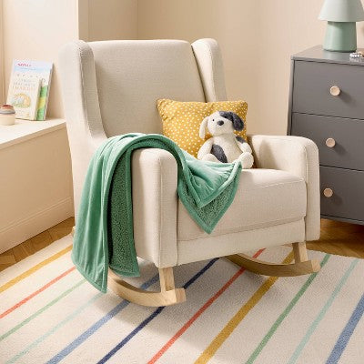 Micromink Shearling Baby Blanket - Green - Cloud Island: Baby 40"x30", Solid Pattern