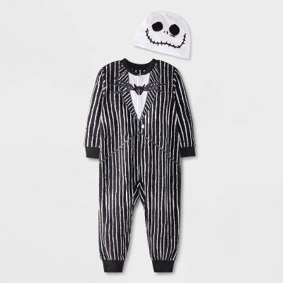 Toddler Boys' The Nightmare Before Christmas Jack Skellington Blanket Sleeper Footed Pajamas with Hat - Black 18M