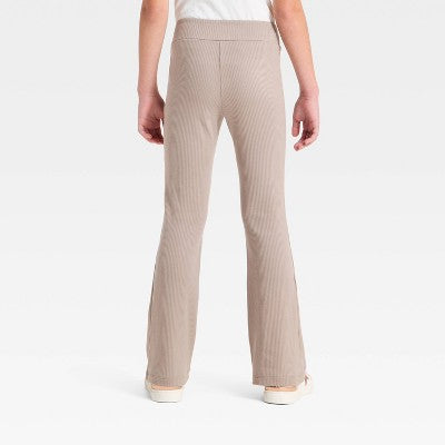 Girls' Ribbed Flare Leggings - Cat & Jack Brown L