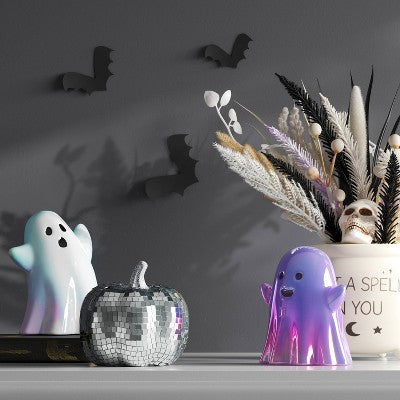Disco Glass Pumpkin Figurine - Hyde and EEK! Boutique Silver