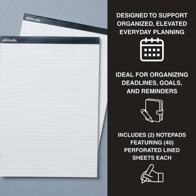 Altitude 2pk 7"x10" Padfolio Refill Notepads
