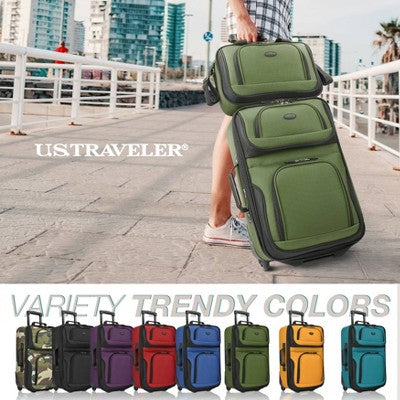 U.S. Traveler Rio 2pc Expandable Softside Carry On Luggage Set - Dark Green