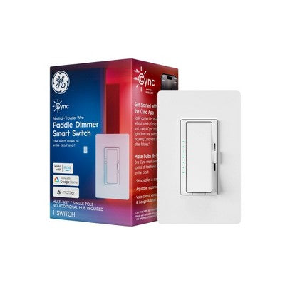 GE Household Lighting Cync Neutral Travel Wire Paddle Dimmer Switch