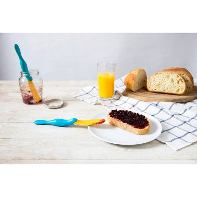 Ototo Splatypus Jar Spatula: Ergonomic Silicone, Dishwasher-Safe, Yellow & Blue, Non-Slip Handle