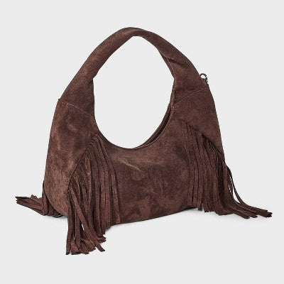 Soft Fringe Crescent Handbag - Universal Thread Brown