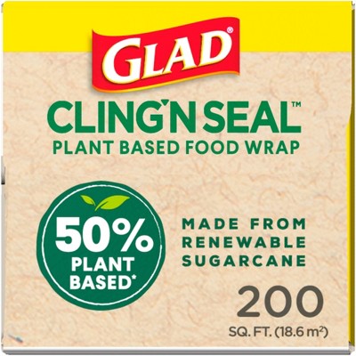 Glad Cling n Seal 50% Plant Based Food Wraps - 200 sq ft
