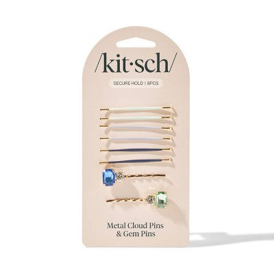 Kitsch-Mass Cloud & Gem Bobby Pins Set - Garden Bouquet - 8ct