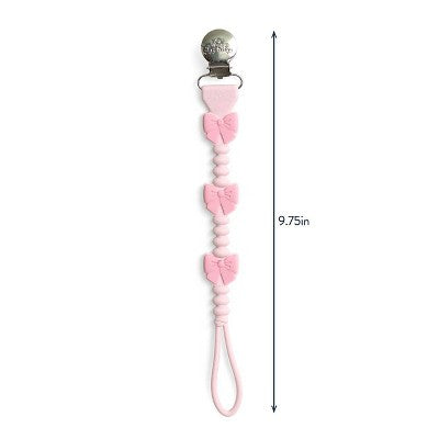Itzy Ritzy Beaded Pacifier Clip - Bows: Silicone, BPA-Free