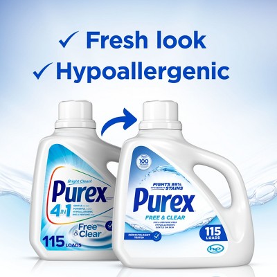 Purex Unscented Free Clear Liquid Laundry Detergents 115 Loads - 150oz