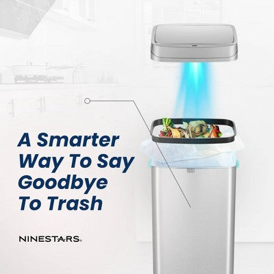 Nine Stars Odor Neutralizing Touchless Infrared Motion Sensor Trash Can Rectangular (LOCAL PICKUP ONLY)