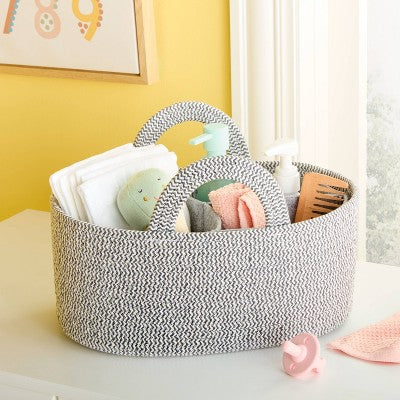 Coiled Rope Diaper Caddy with Dividers - Cloud Island
