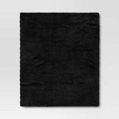 Channel Faux Fur Throw Black - Threshold