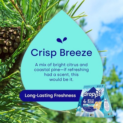 Dropps Crisp Breeze 4-in-1 Plus Oxi Power Biobased HE Deep Cleaning Concentrated Laundry Detergent Pods 38 Pacs - 21.44oz