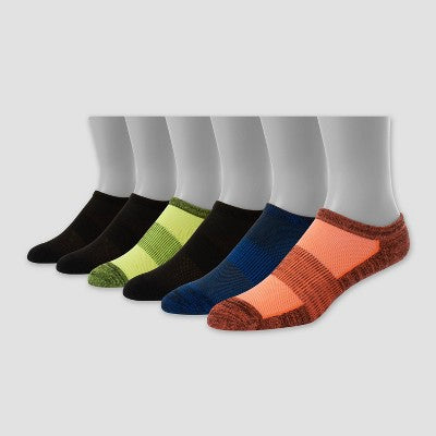 Hanes Premium Boys' 6pk No Show Socks - Colors May Vary L