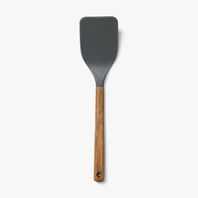 Acacia Wood/Nylon Solid Turner Gray - Figmint: BPA-Free Kitchen Utensil, Hand Wash, 12.99" Length, Cooking Spatula