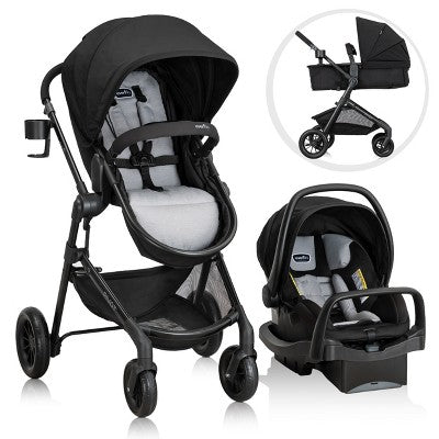 Evenflo Pivot Modular Travel System with LiteMax Infant Car Seat with Anti-Rebound Bar - Oxford Black (LOCAL PICKUP ONLY)