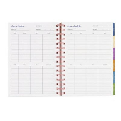 Erin Condren July 2025 - June 2026 Academic Planner A5 Colorblock Circles Coral