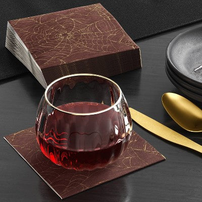 20ct Halloween Paper Disposable Beverage Napkins Dark Red - Threshold