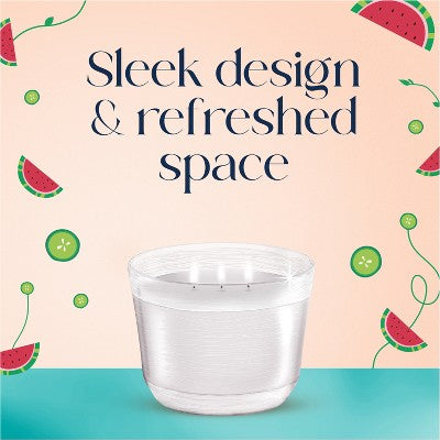 Glade 3 Wick Spring Scented Glass Jar Candles - Watermelon & Cucumber - 6.8oz: Indoor Use, Approximate Burn Time 30 Hours, Spring & Summer